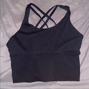 Black NVGTN cross back top